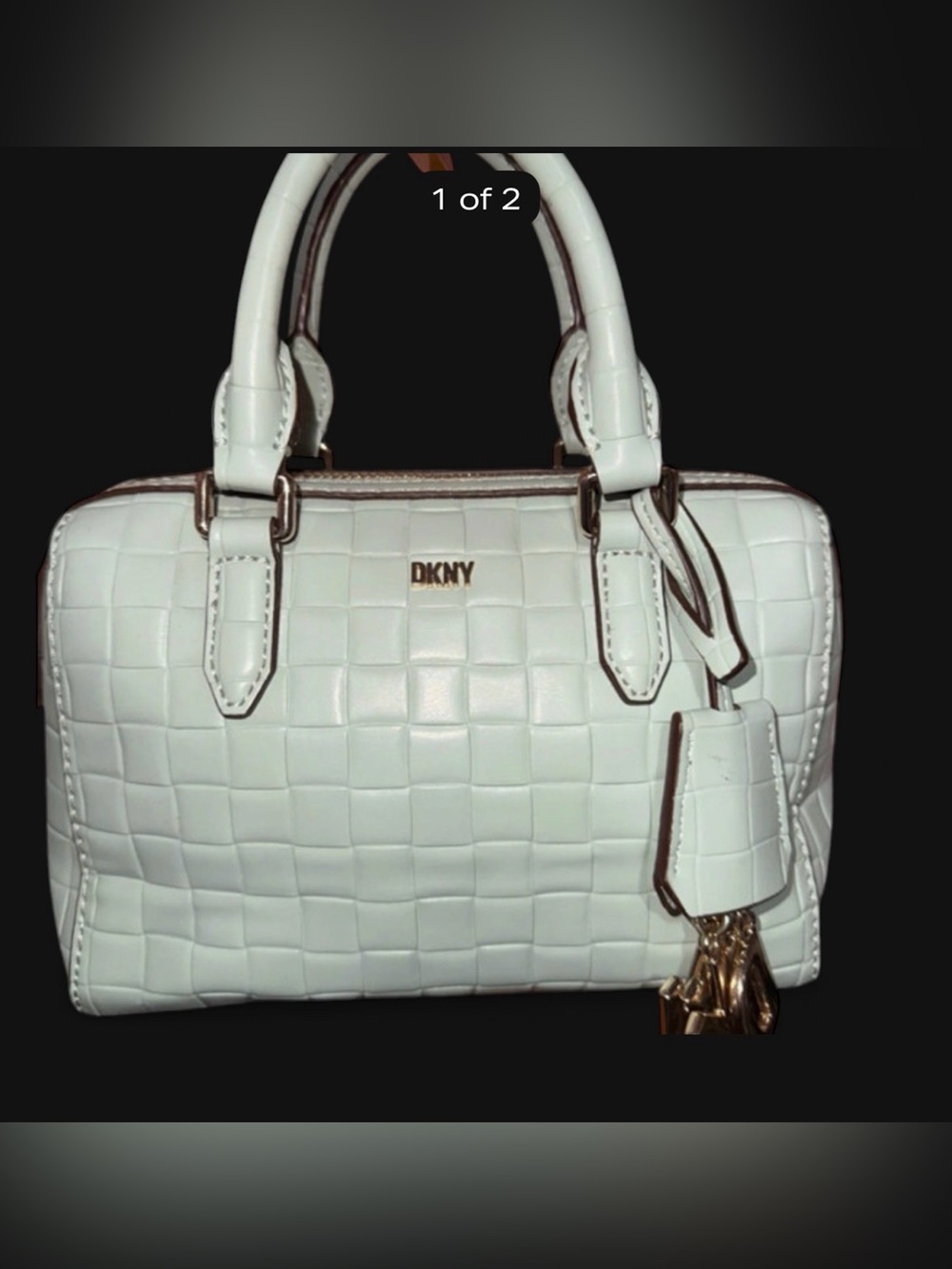 Mini DKNY turquoise Quilted Leather Satchel
